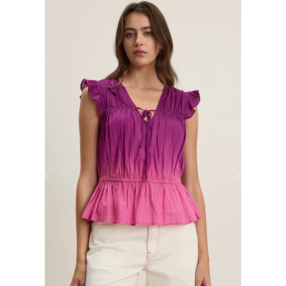 Velvet Graham‎ & Spencer Kaia Ombre Dip Dye Top Womens M Boho Festival